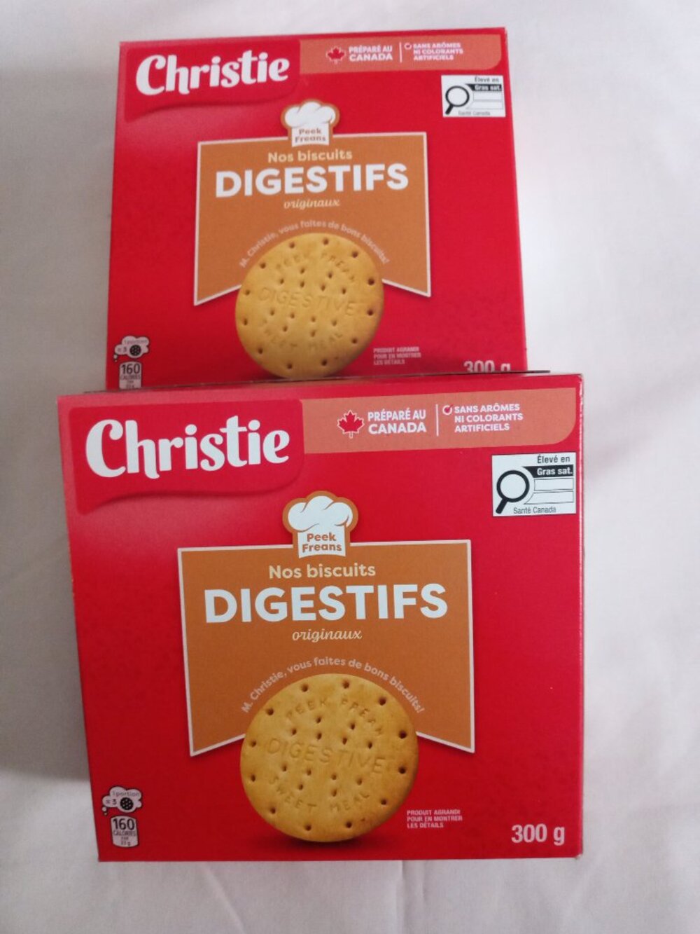 DIGESTIVE BISCUITS  BY PEEK FREANS–300G. BAKED IN CANADA. NO ARTIFICIAL FLAVOURS